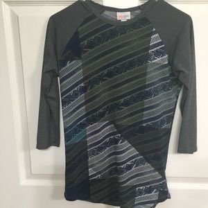 XXS Lularoe Randy Top Gray Blue